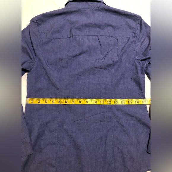 LL Bean blue, fitted with ruffle placket, S, button up shirt - Picture 13 of 13